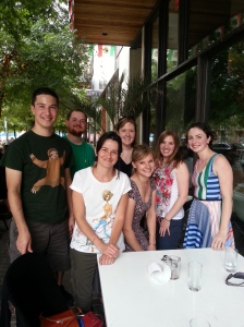 The Penn State group in Austin. From left: Gal, Jared, Michela, Laura, Charlene, Denise, and Marlena