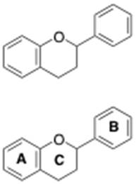 Figure 3: Flavonoid Structure. Note the 3-phenolic rings: A, B, & C