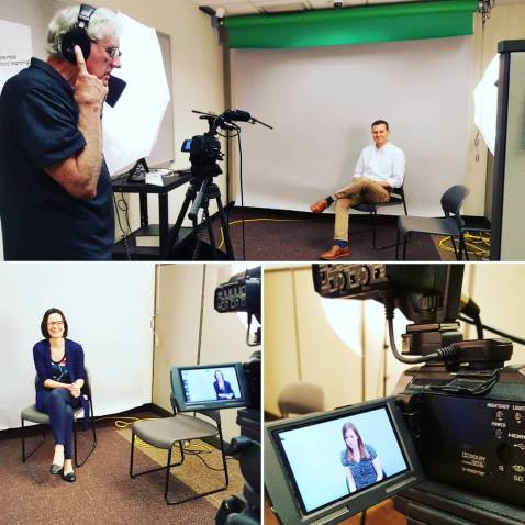 Figure 1: Filming Day! Dr. Ryan Elias, Dr. Michela Centinari, and Denise Gardner get interviewed and video taped for a small presentation on winemaking at Penn State. Filming completed by media guru, Jon Cofer. Photo by: Denise M. Gardner